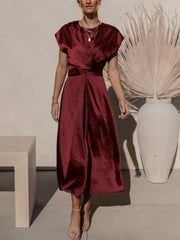 Theodora - Elegantes A-Linien-Kleid aus Satin und Seide