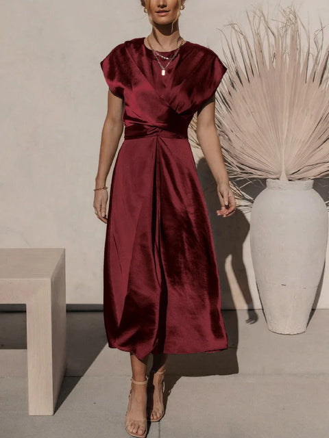 Theodora - Elegantes A-Linien-Kleid aus Satin und Seide