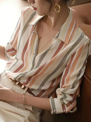Teresa - Lässiges gestreiftes Button-Shirt für Damen