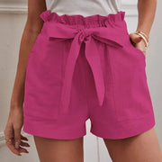 Penny - Baumwollshorts mit hoher Taille und Rüschenbesatz