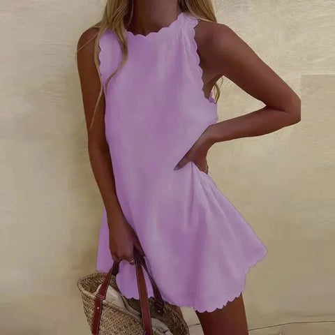 Magdalena - Ärmelloses Minikleid mit Muschelausschnitt