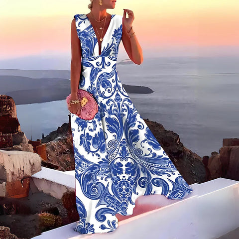 Adelia - Schickes und Stilvolles Ärmelloses Kleid mit Print für Damen