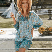 Araminta - Boho Kleid mit Print und Fließender Passform für Damen
