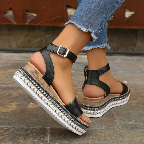Erna - Bequeme orthopädische Keilsandalen