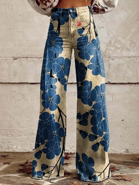 Anzhela – Weite Hose mit buntem Print