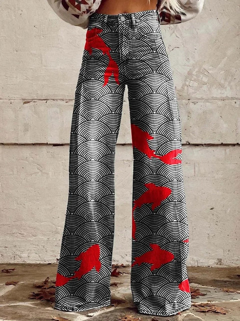 Anzhela – Weite Hose mit buntem Print