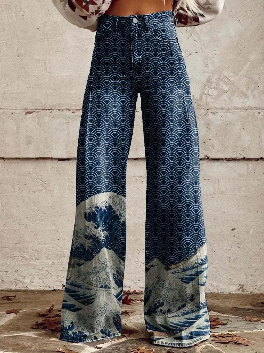 Anzhela – Weite Hose mit buntem Print