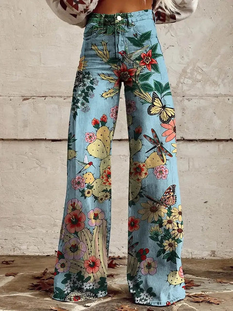 Anzhela – Weite Hose mit buntem Print
