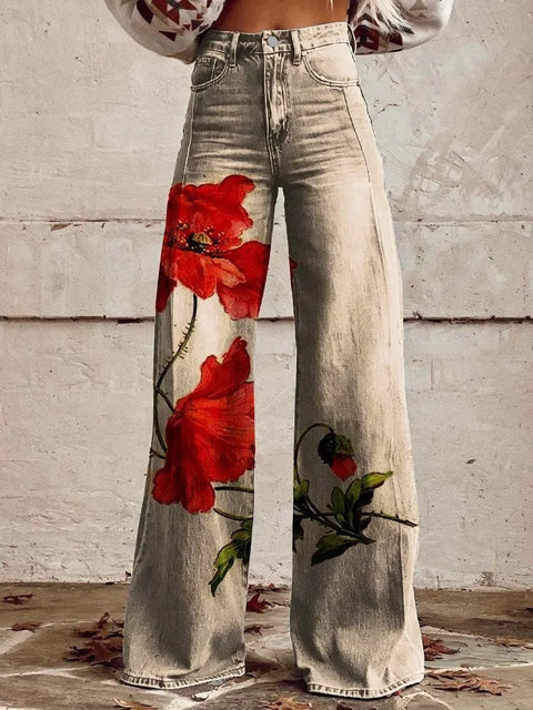Anzhela – Weite Hose mit buntem Print