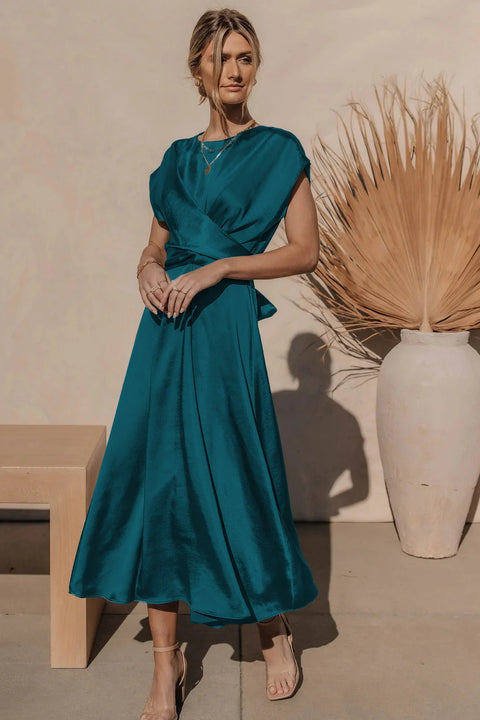 Theodora - Elegantes A-Linien-Kleid aus Satin und Seide